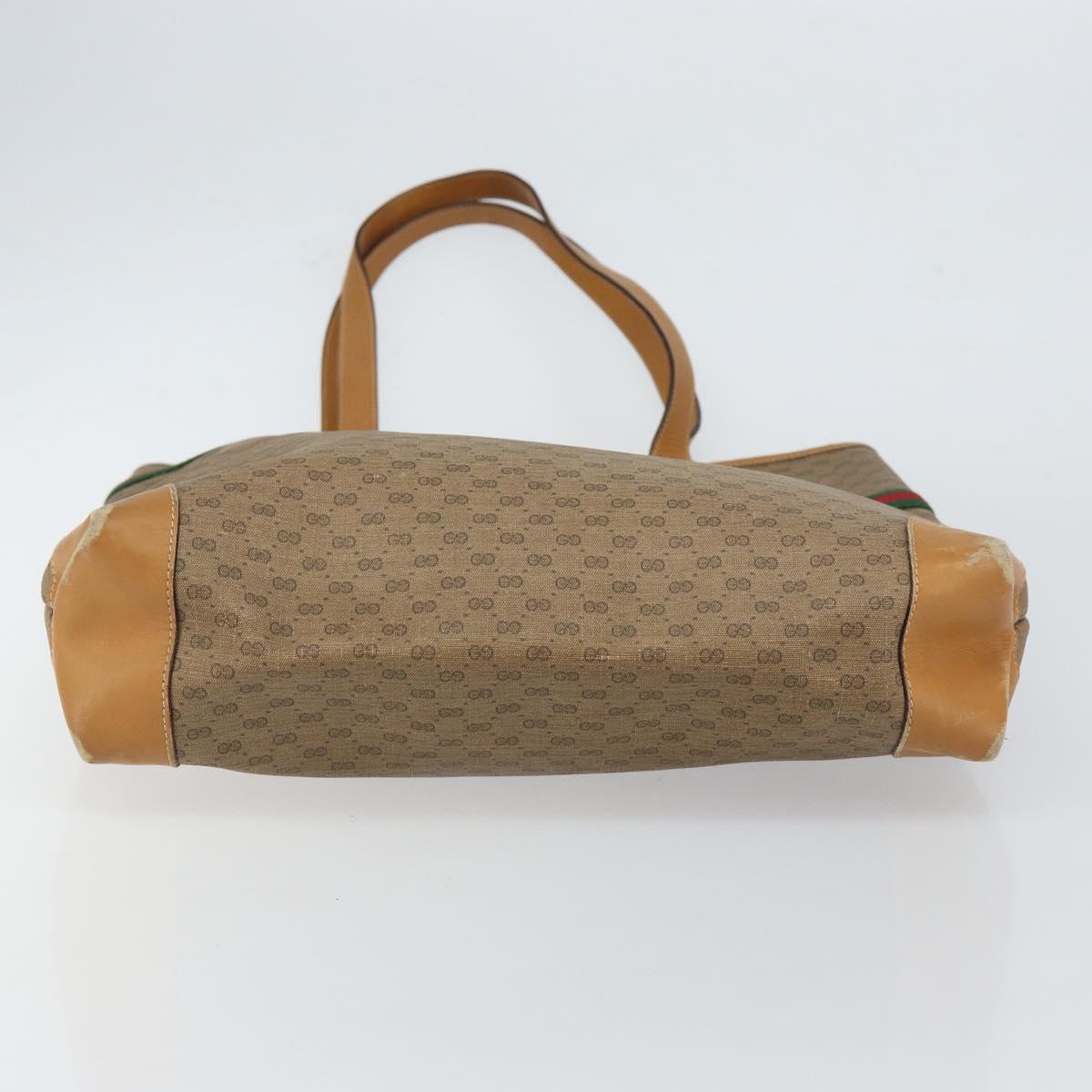 GUCCI Micro GG Supreme Web Sherry Line Bag PVC Beige 002 904 0131 Auth gh1123