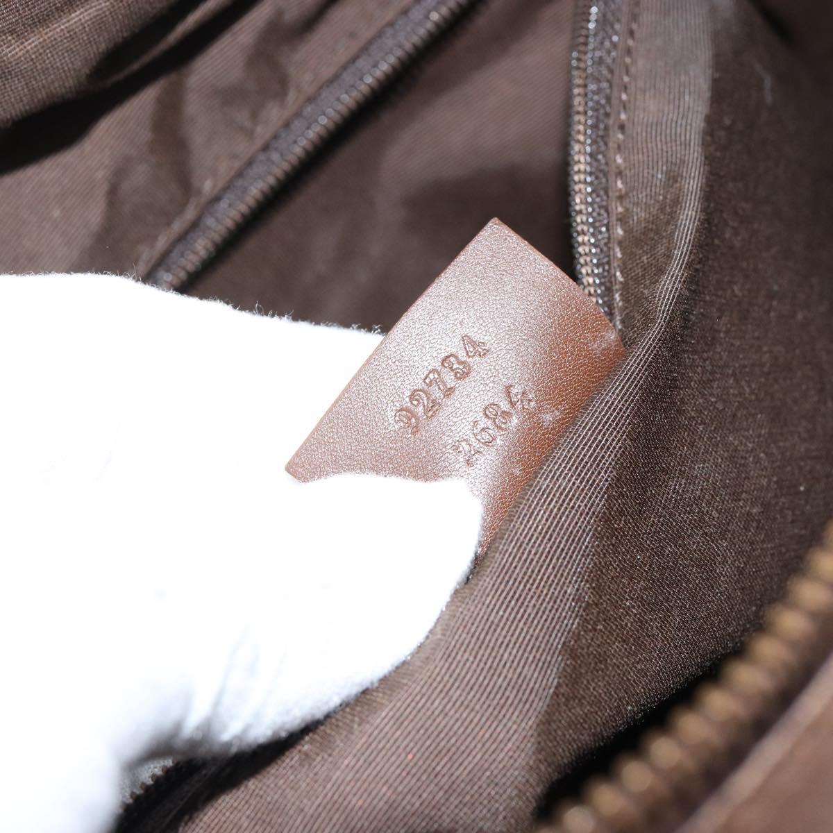 GUCCI GG Canvas Hand Bag Beige Gold 92734 Auth gh1128