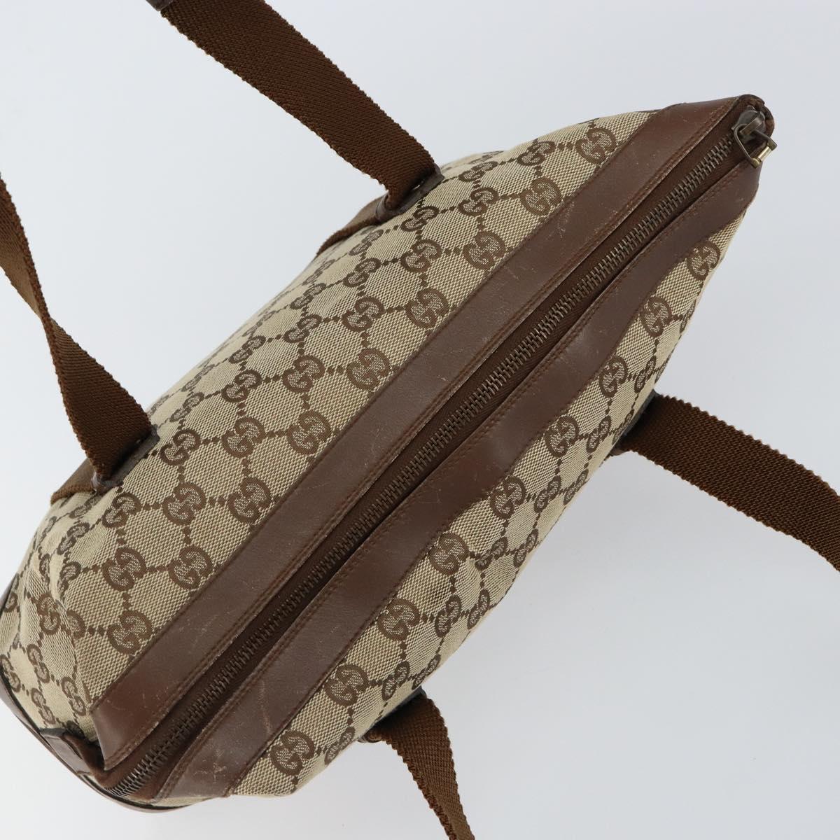 GUCCI GG Canvas Hand Bag Beige Gold 92734 Auth gh1128