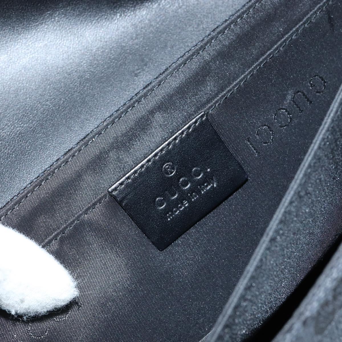 GUCCI GG Canvas Shoulder Bag Black Silver 001 3815 Auth gh1129