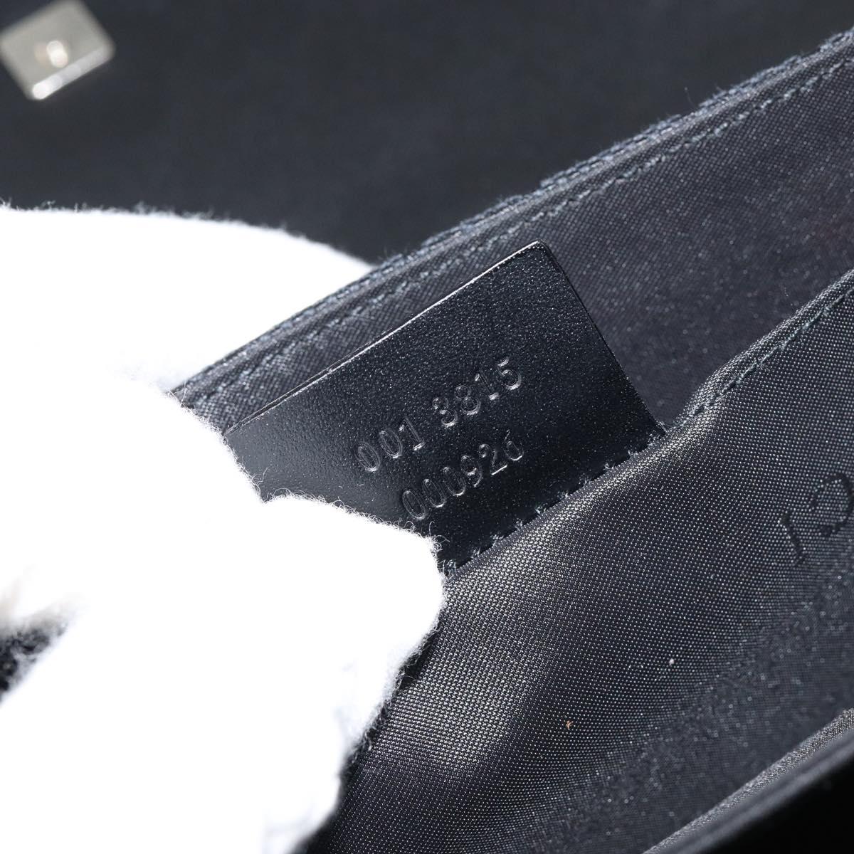 GUCCI GG Canvas Shoulder Bag Black Silver 001 3815 Auth gh1129