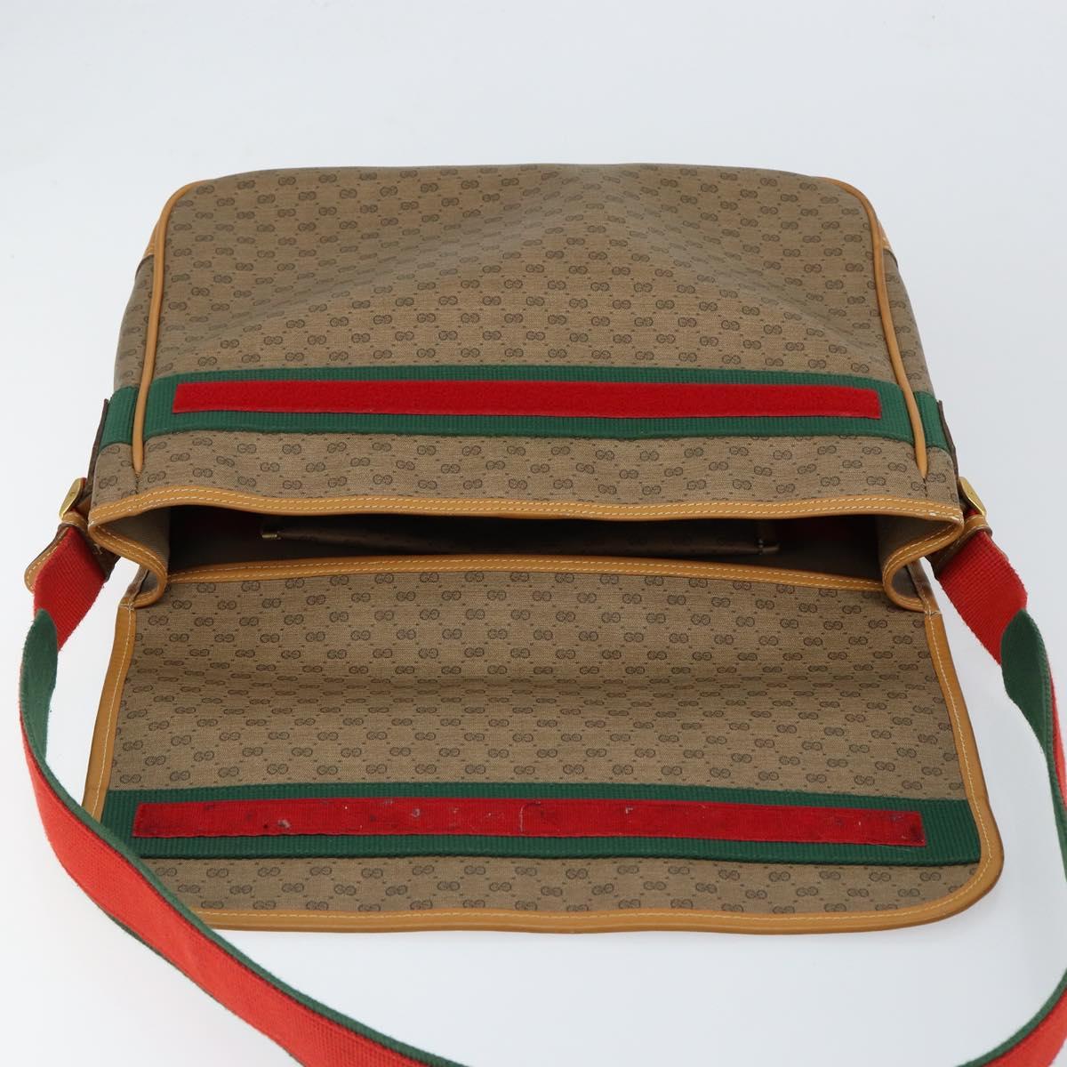 GUCCI Micro GG Supreme Web Sherry Line Bag PVC Beige 019 39 0151 Auth gh1131