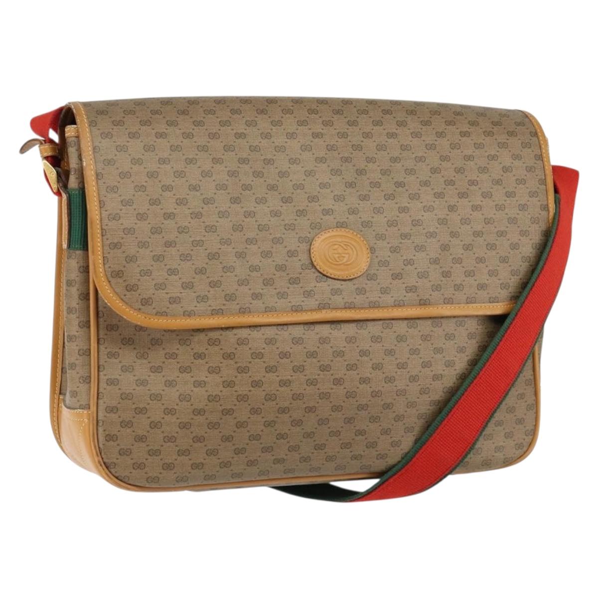 GUCCI Micro GG Supreme Web Sherry Line Bag PVC Beige 019 39 0151 Auth gh1131