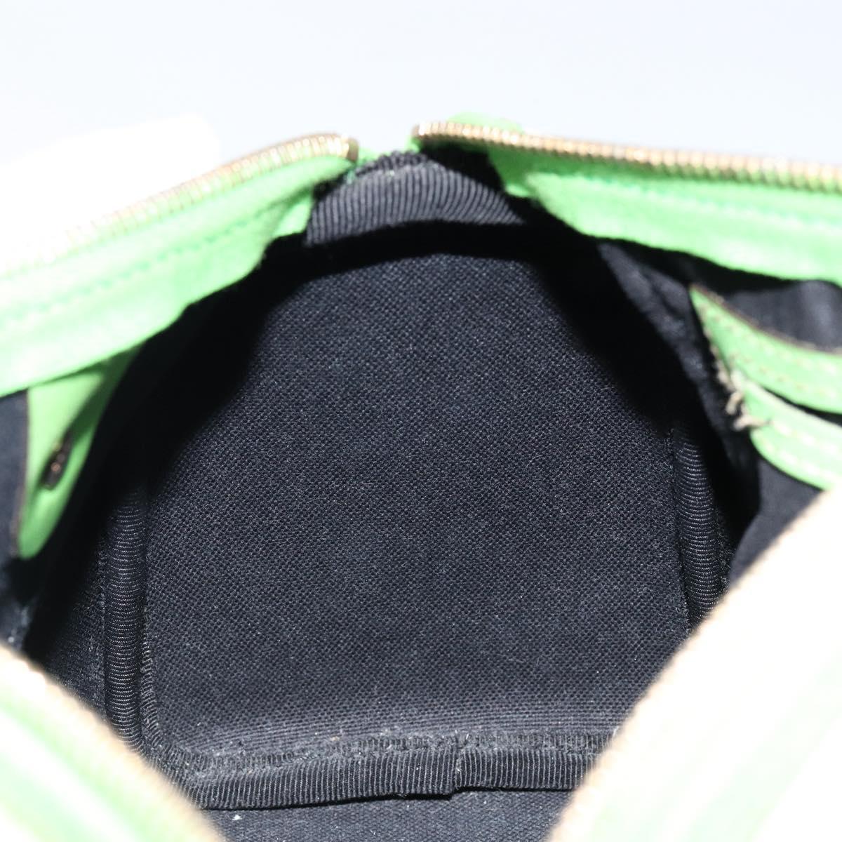 GUCCI GG Supreme Sherry Line Boston Bag PVC White Gold Green 190257 Auth gh1133