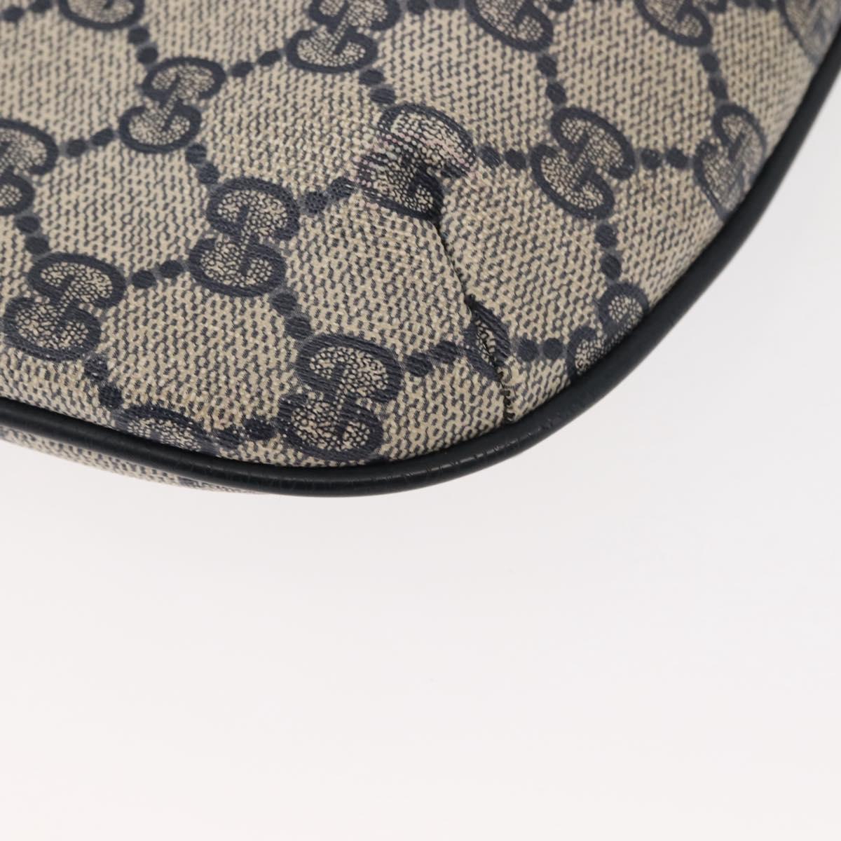 GUCCI GG Supreme Shoulder Bag PVC Leather Navy Gold 904 02 020 Auth gh1135
