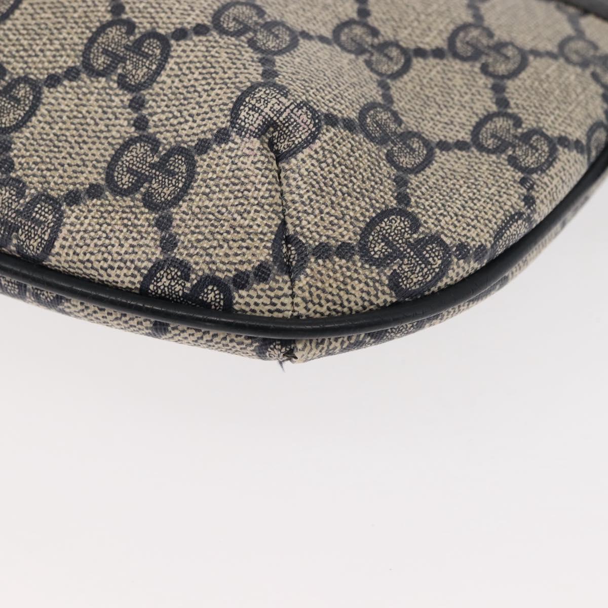 GUCCI GG Supreme Shoulder Bag PVC Leather Navy Gold 904 02 020 Auth gh1135