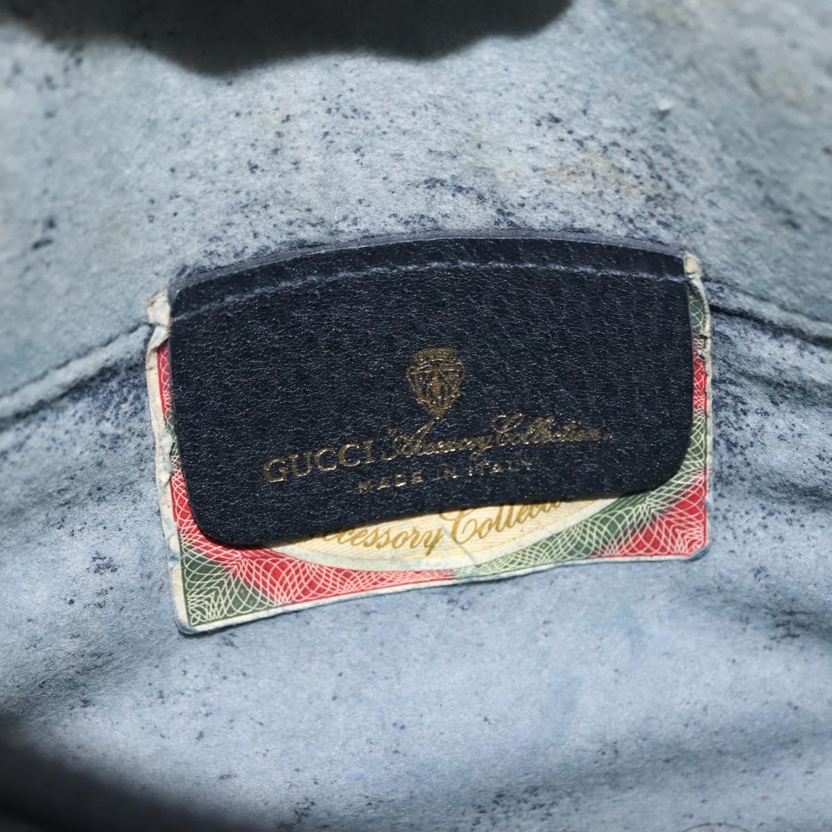 GUCCI GG Supreme Shoulder Bag PVC Leather Navy Gold 904 02 020 Auth gh1135