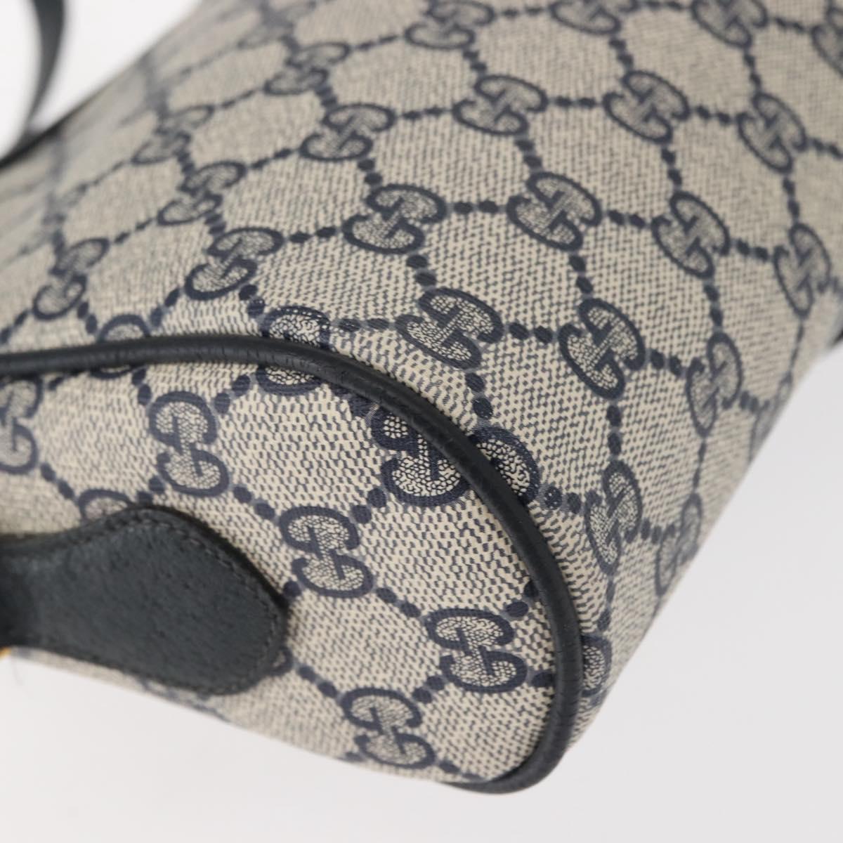 GUCCI GG Supreme Sherry Line Shoulder Bag PVC Navy Gold 119 02 087 Auth gh1136