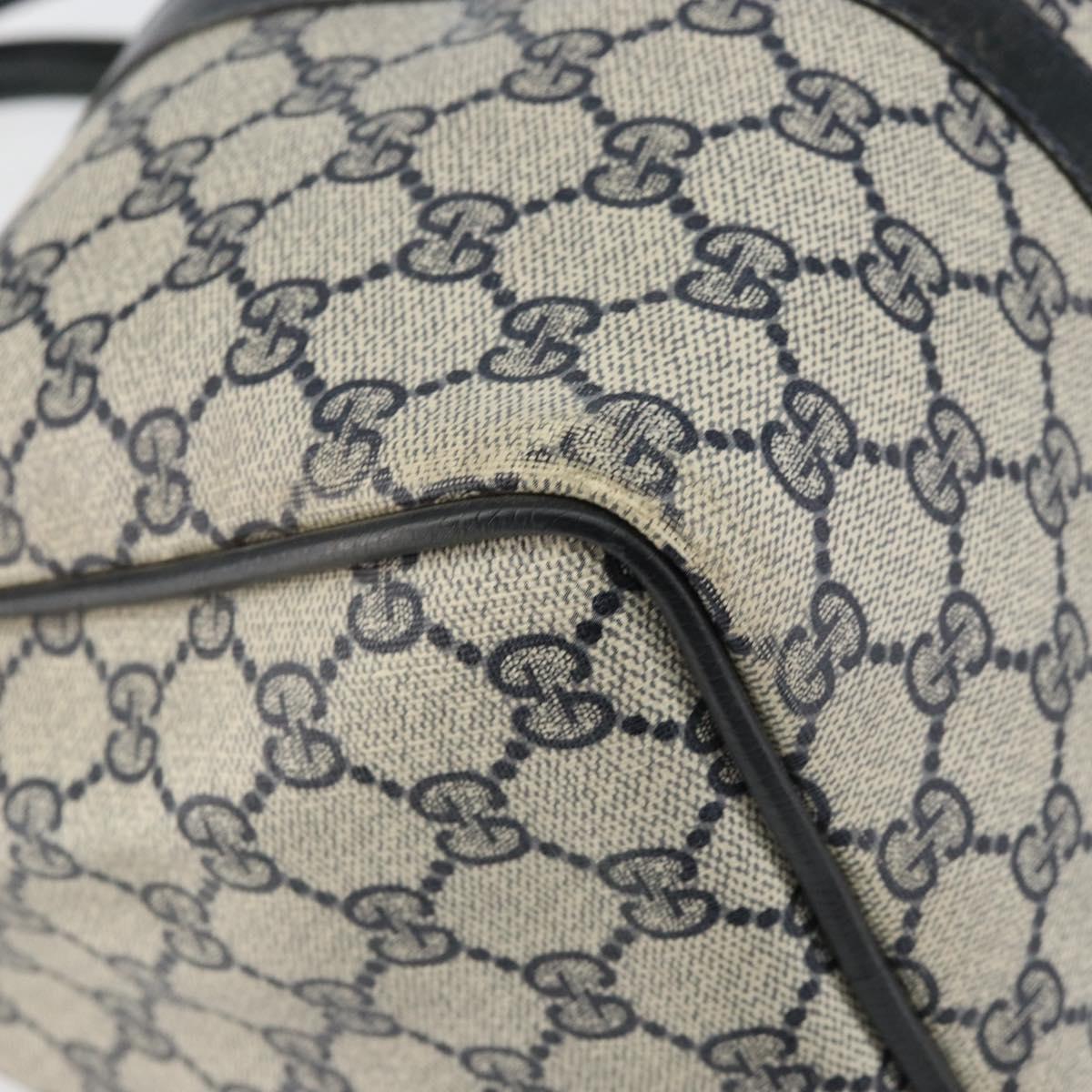 GUCCI GG Supreme Sherry Line Hand Bag PVC Navy Gold 012 3842 58 Auth gh1137