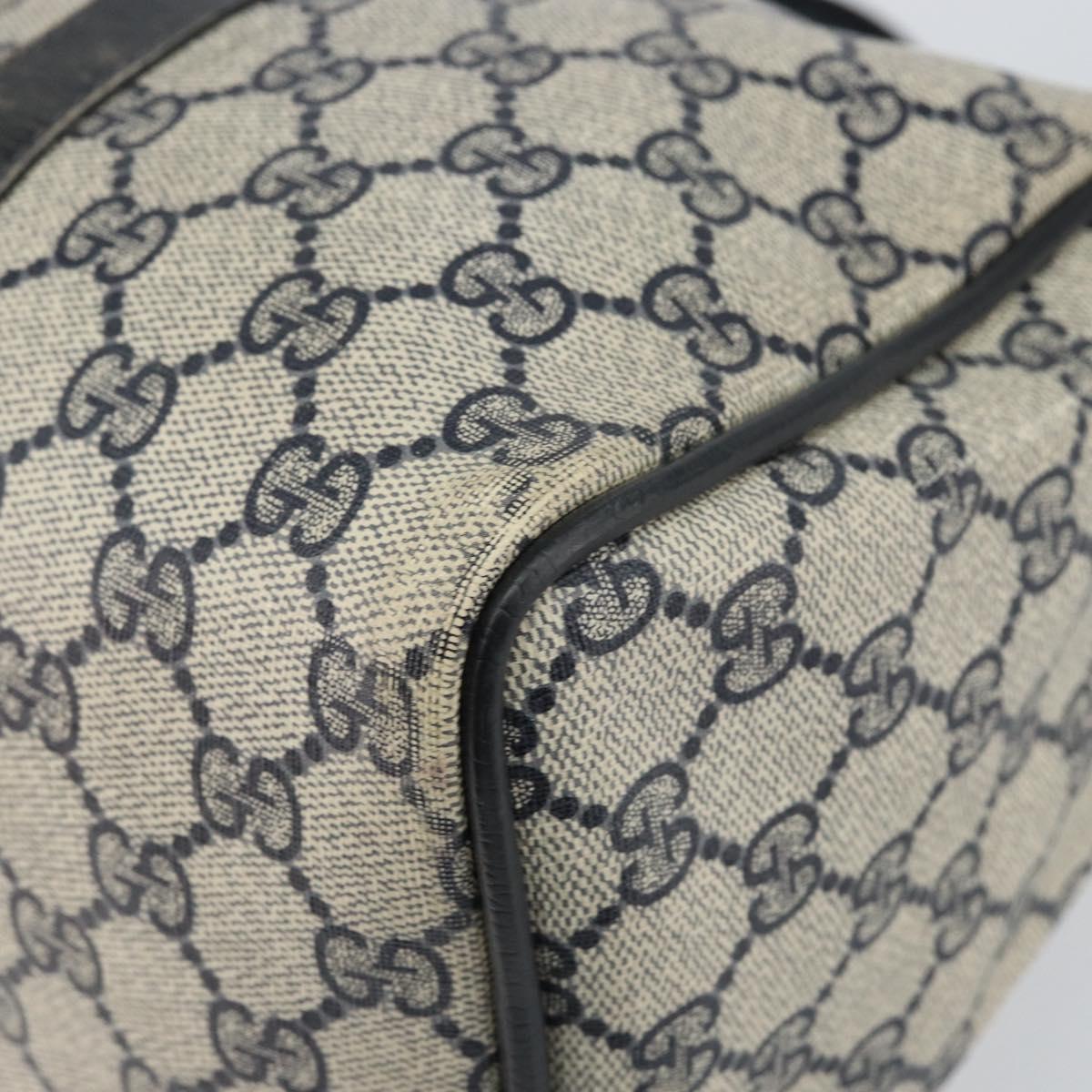 GUCCI GG Supreme Sherry Line Hand Bag PVC Navy Gold 012 3842 58 Auth gh1137