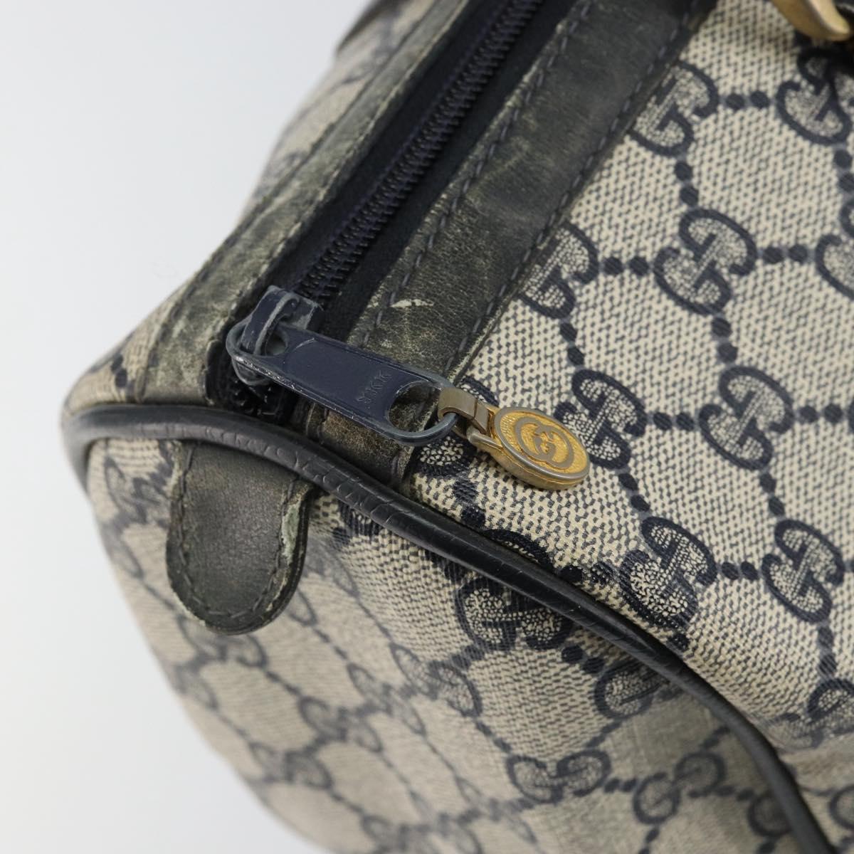 GUCCI GG Supreme Sherry Line Hand Bag PVC Navy Gold 012 3842 58 Auth gh1137