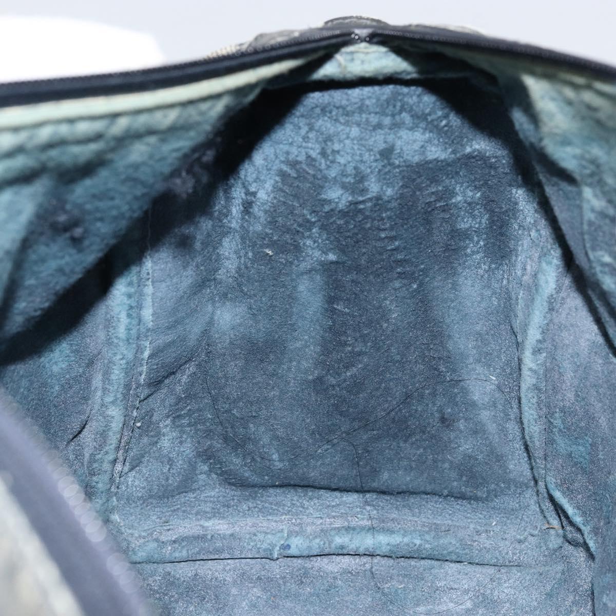 GUCCI GG Supreme Sherry Line Hand Bag PVC Navy Gold 012 3842 58 Auth gh1137