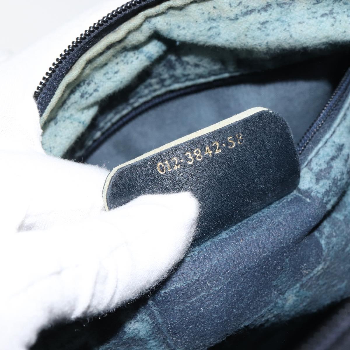 GUCCI GG Supreme Sherry Line Hand Bag PVC Navy Gold 012 3842 58 Auth gh1137