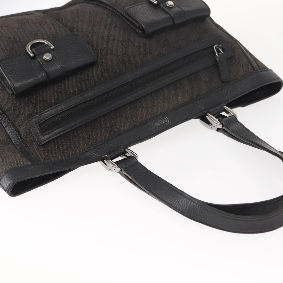 GUCCI GG Canvas Abbey Tote Bag Outlet Black Silver 268639 Auth gh1141