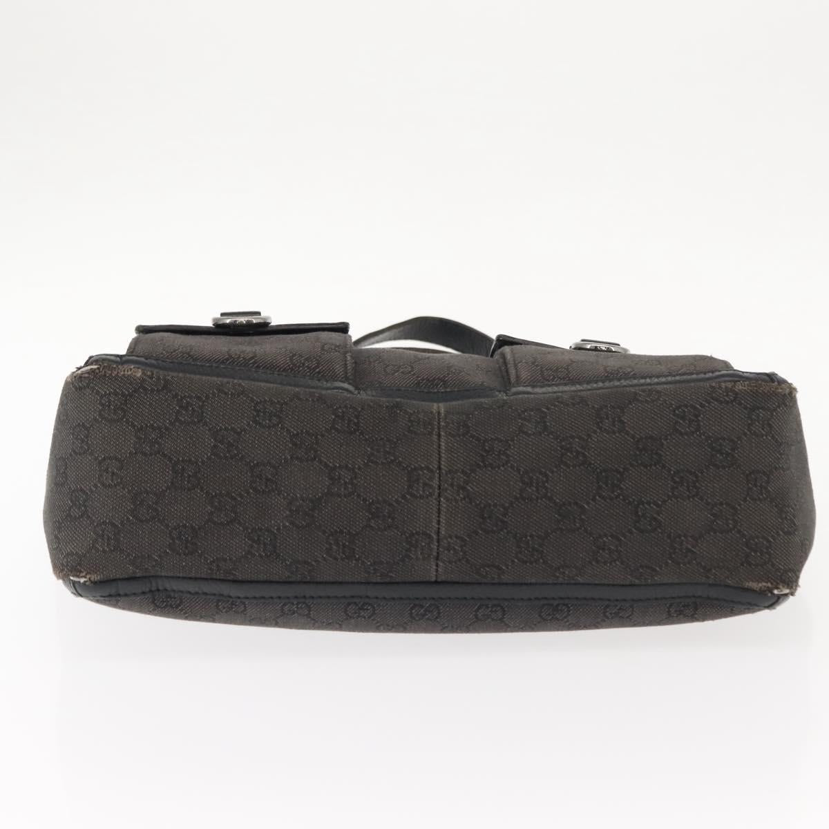 GUCCI GG Canvas Abbey Tote Bag Outlet Black Silver 268639 Auth gh1141