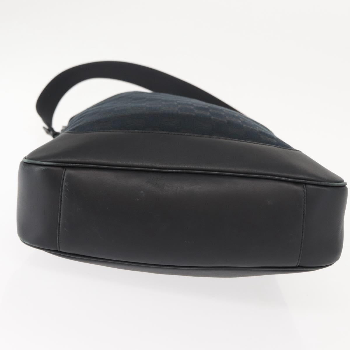 GUCCI GG Canvas Bamboo Shoulder Bag 2way Black Silver 001 4058 1705 Auth gh1144