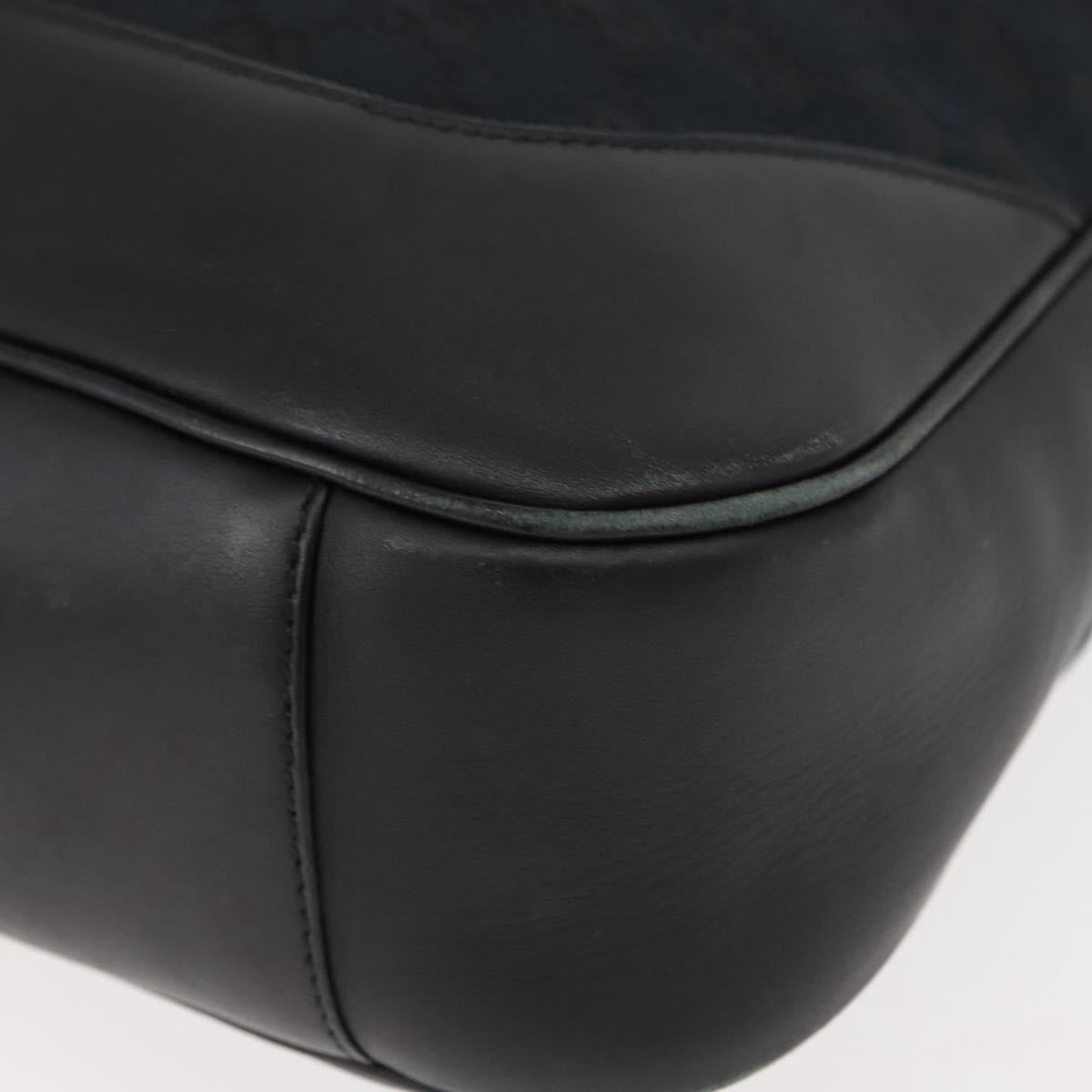 GUCCI GG Canvas Bamboo Shoulder Bag 2way Black Silver 001 4058 1705 Auth gh1144