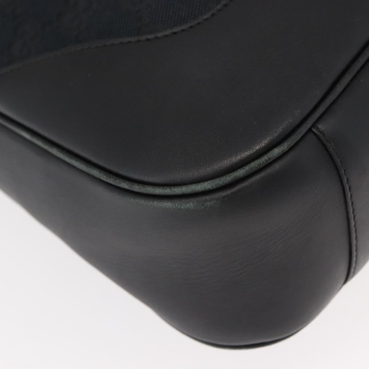 GUCCI GG Canvas Bamboo Shoulder Bag 2way Black Silver 001 4058 1705 Auth gh1144