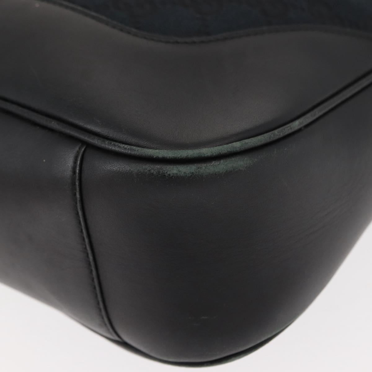 GUCCI GG Canvas Bamboo Shoulder Bag 2way Black Silver 001 4058 1705 Auth gh1144
