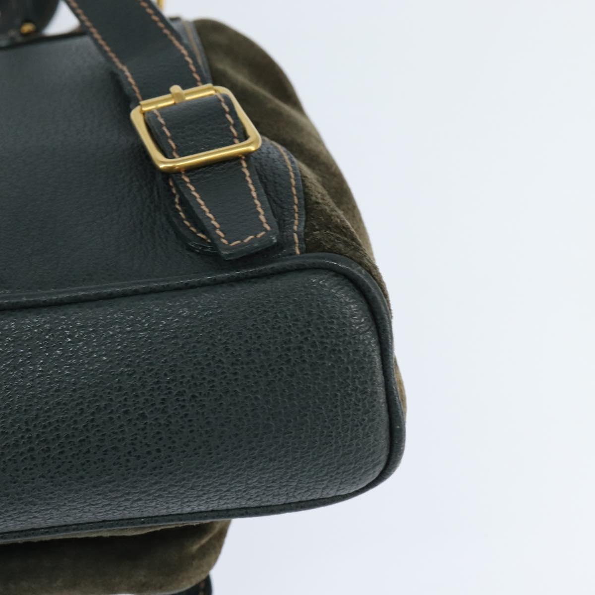 GUCCI Bamboo Backpack Suede Khaki Gold 003 58 0030 Auth gh1145