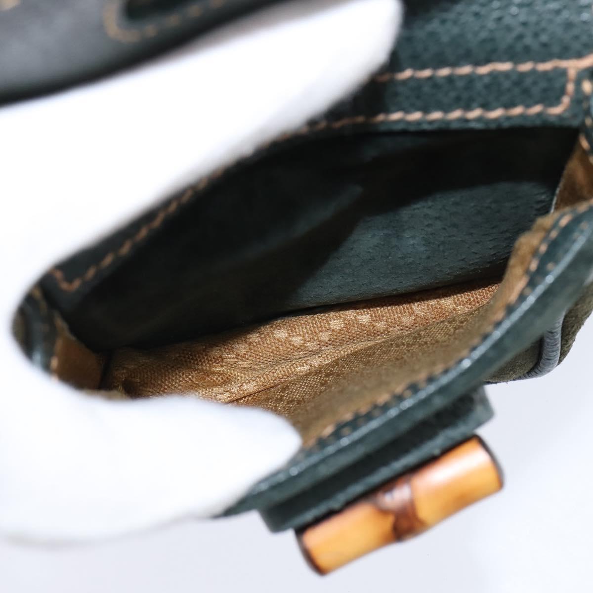 GUCCI Bamboo Backpack Suede Khaki Gold 003 58 0030 Auth gh1145