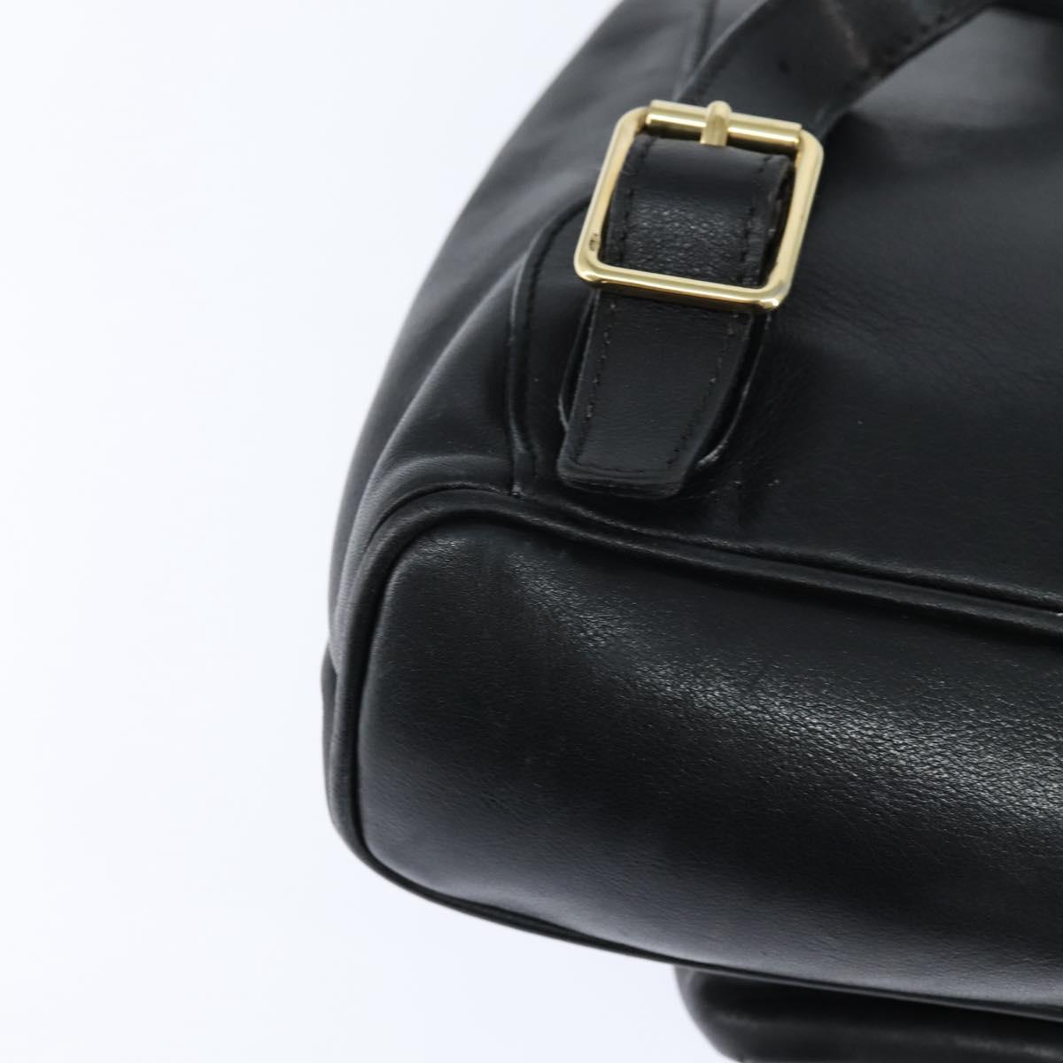 GUCCI Bamboo Backpack Leather Black Gold 003 2034 0030 Auth gh1146