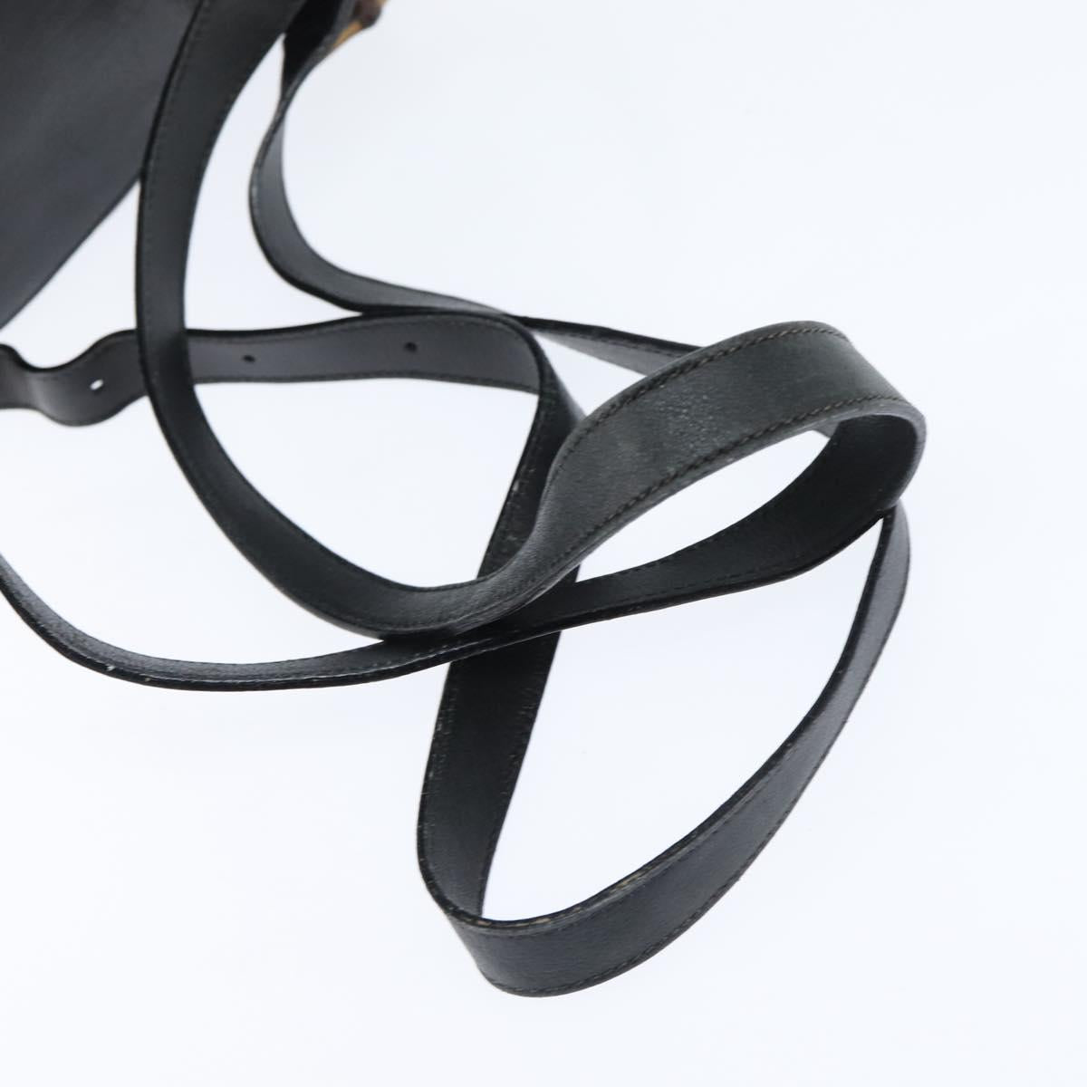 GUCCI Bamboo Backpack Leather Black Gold 003 2034 0030 Auth gh1146