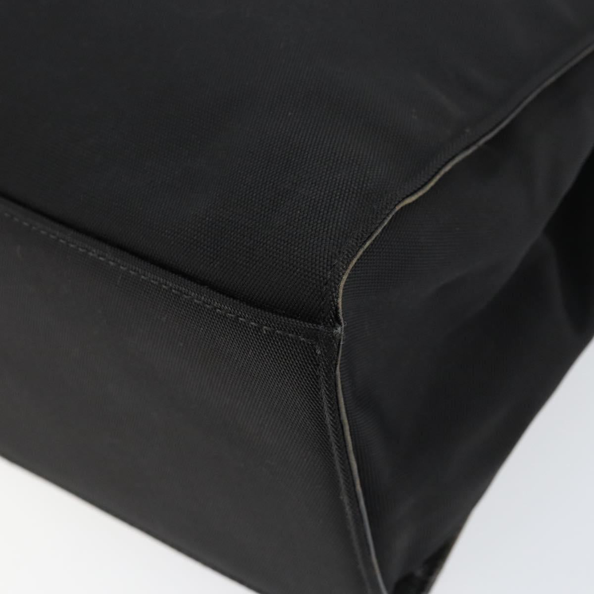 GUCCI Bamboo Hand Bag Nylon Black Silver 002 1010 Auth gh1148