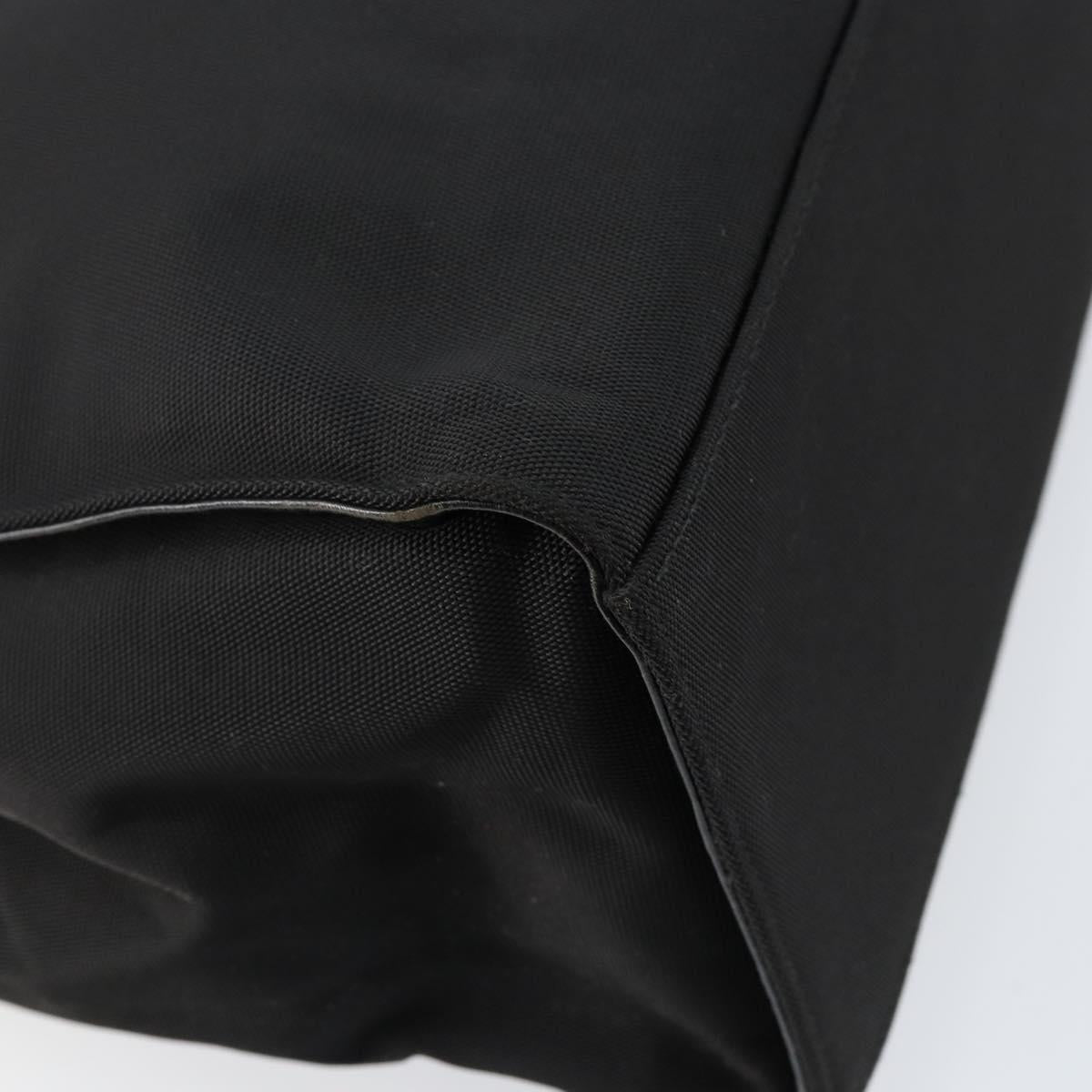 GUCCI Bamboo Hand Bag Nylon Black Silver 002 1010 Auth gh1148