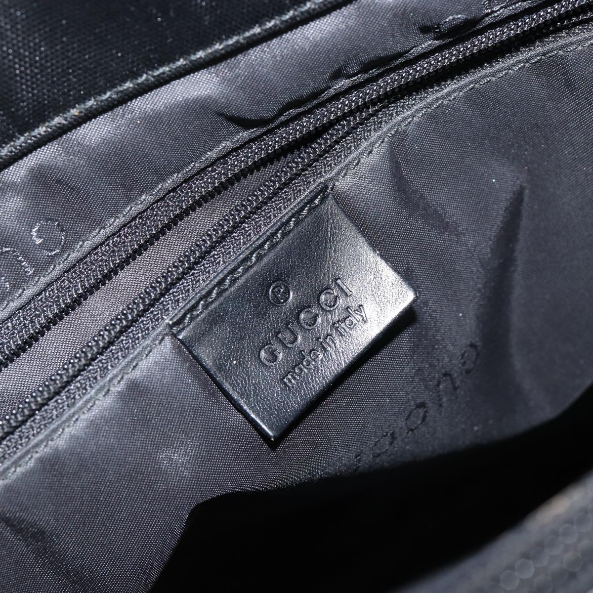 GUCCI Bamboo Hand Bag Nylon Black Silver 002 1010 Auth gh1148