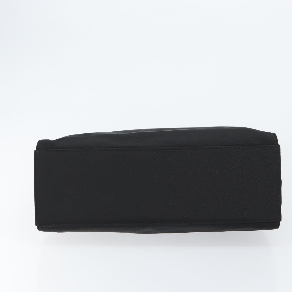 GUCCI Bamboo Hand Bag Nylon Black Silver 002 1010 Auth gh1148