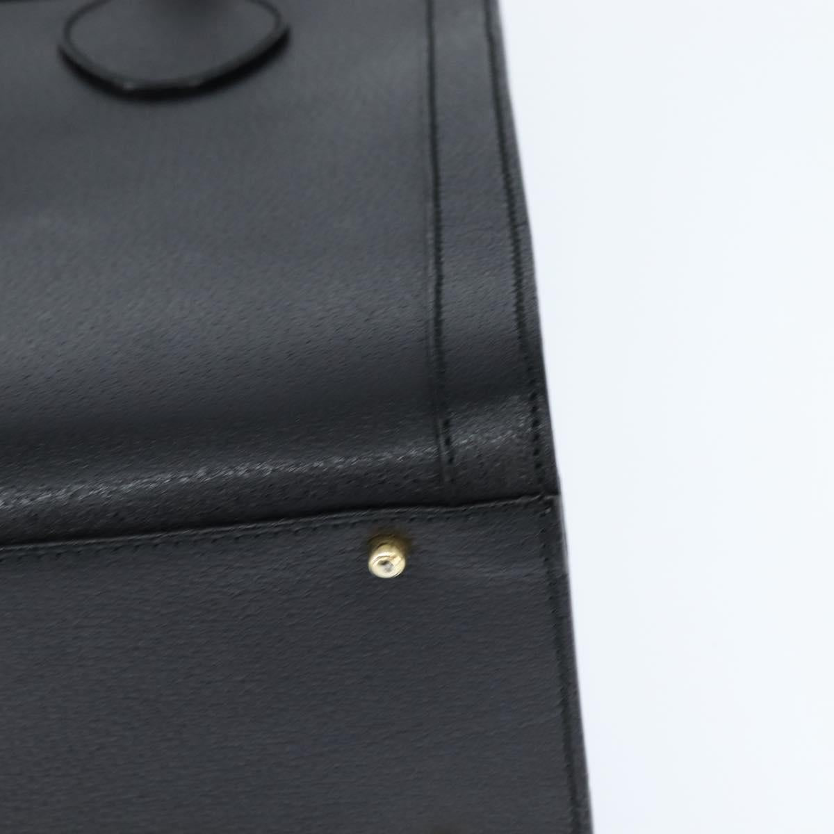 GUCCI Bamboo Hand Bag Leather Black Gold 002 1186 0260 Auth gh1150