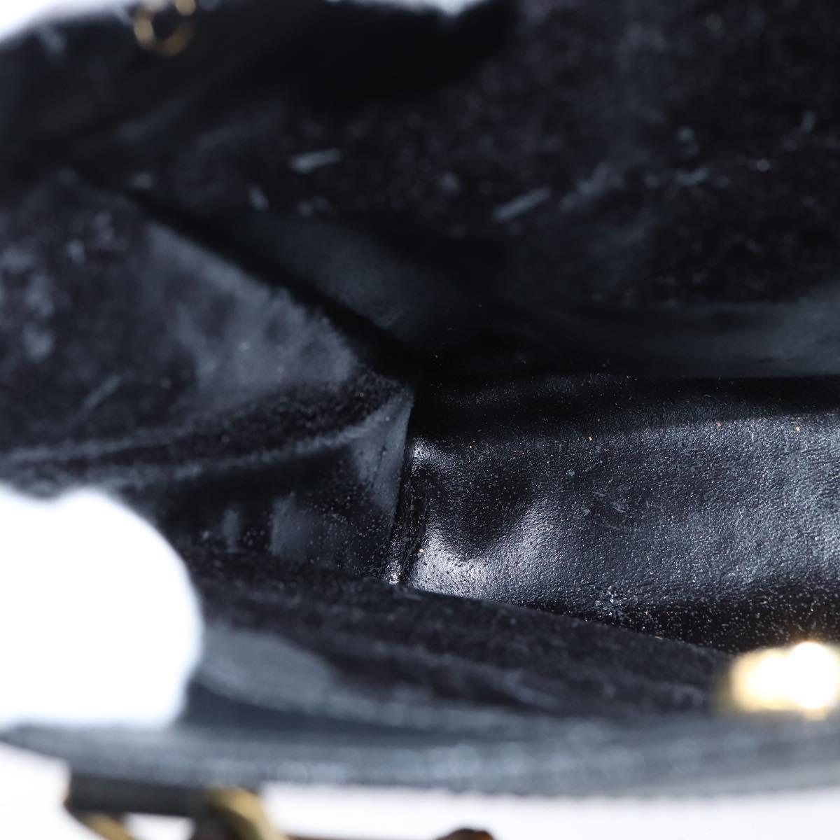 GUCCI Bamboo Hand Bag Leather Black Gold 002 1186 0260 Auth gh1150