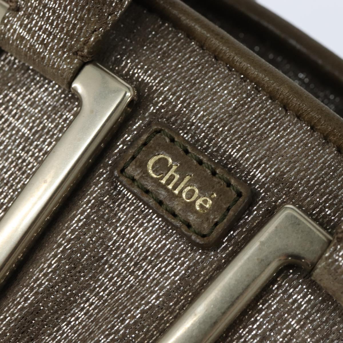 Chloe Etel Hand Bag Leather 2way Beige Gold Auth gh1152