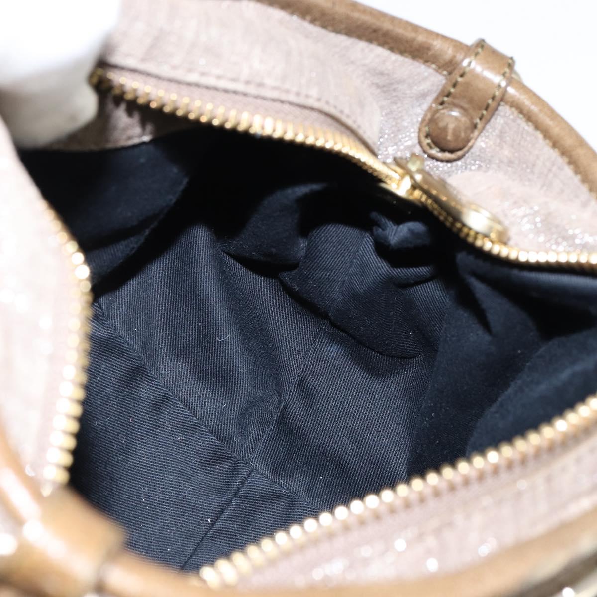 Chloe Etel Hand Bag Leather 2way Beige Gold Auth gh1152