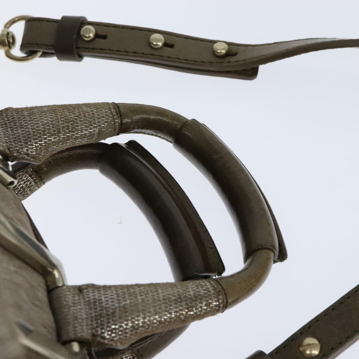 Chloe Etel Hand Bag Leather 2way Beige Gold Auth gh1152