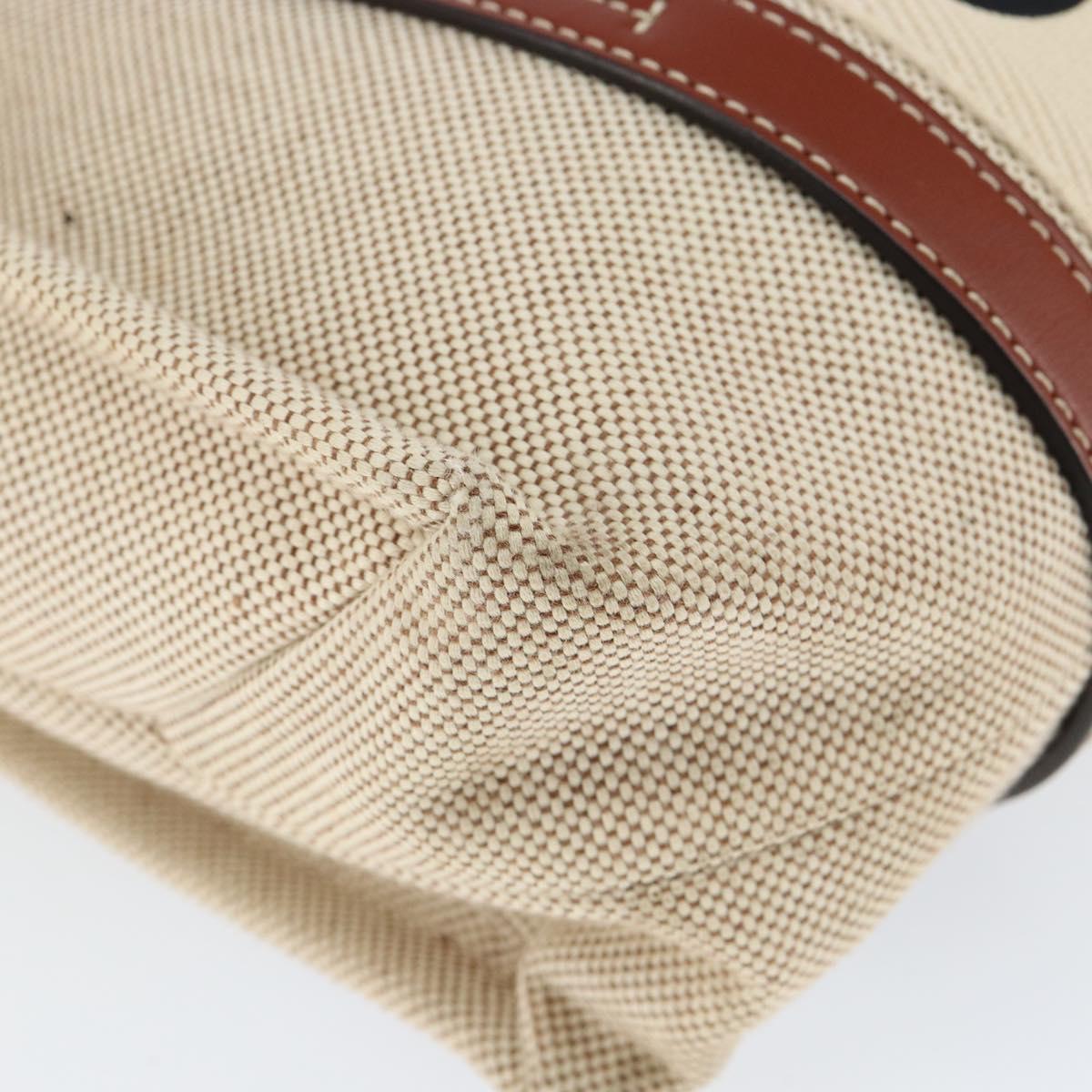 Chloe Woody La Tote Bag Canvas Leather Beige Brown Auth gh1153