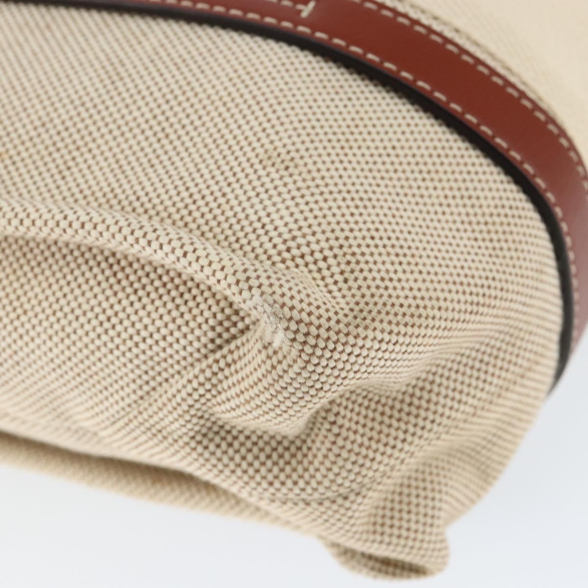 Chloe Woody La Tote Bag Canvas Leather Beige Brown Auth gh1153