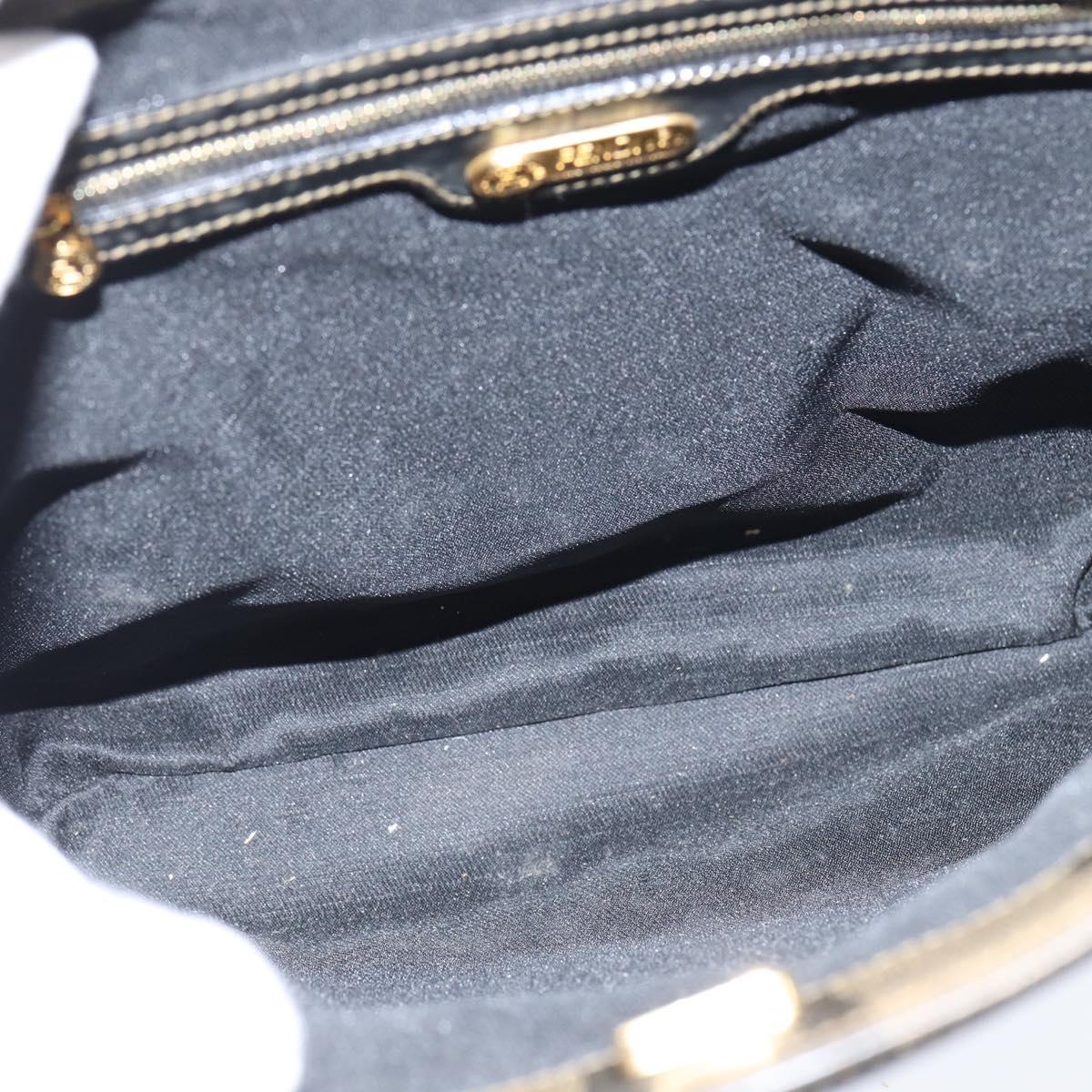 FENDI Pecan Canvas Hand Bag PVC 2way Black Brown Auth gh1157