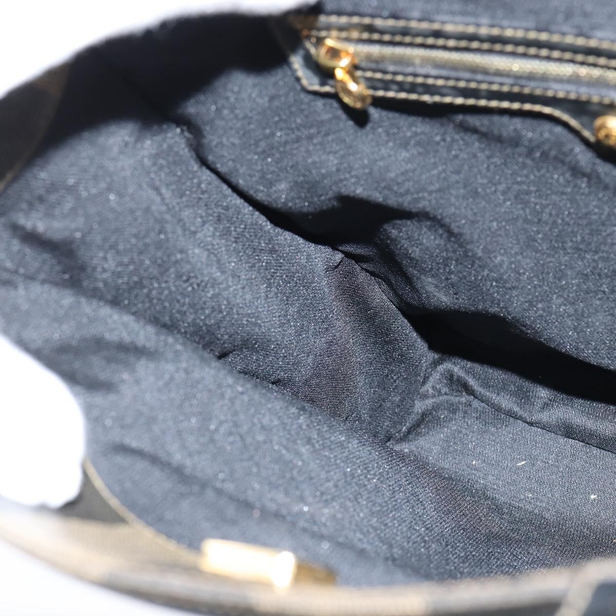 FENDI Pecan Canvas Hand Bag PVC 2way Black Brown Auth gh1157