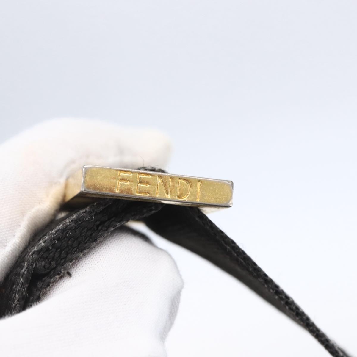 FENDI Shoulder Bag Nylon Black Gold Auth gh1158