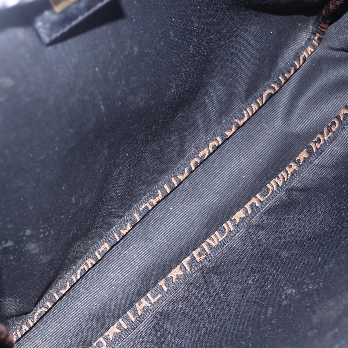 FENDI Shoulder Bag Nylon Black Gold Auth gh1158