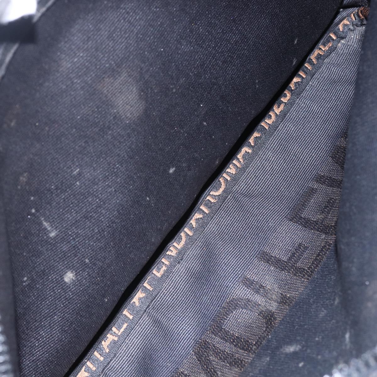 FENDI Shoulder Bag Nylon Black Gold Auth gh1158