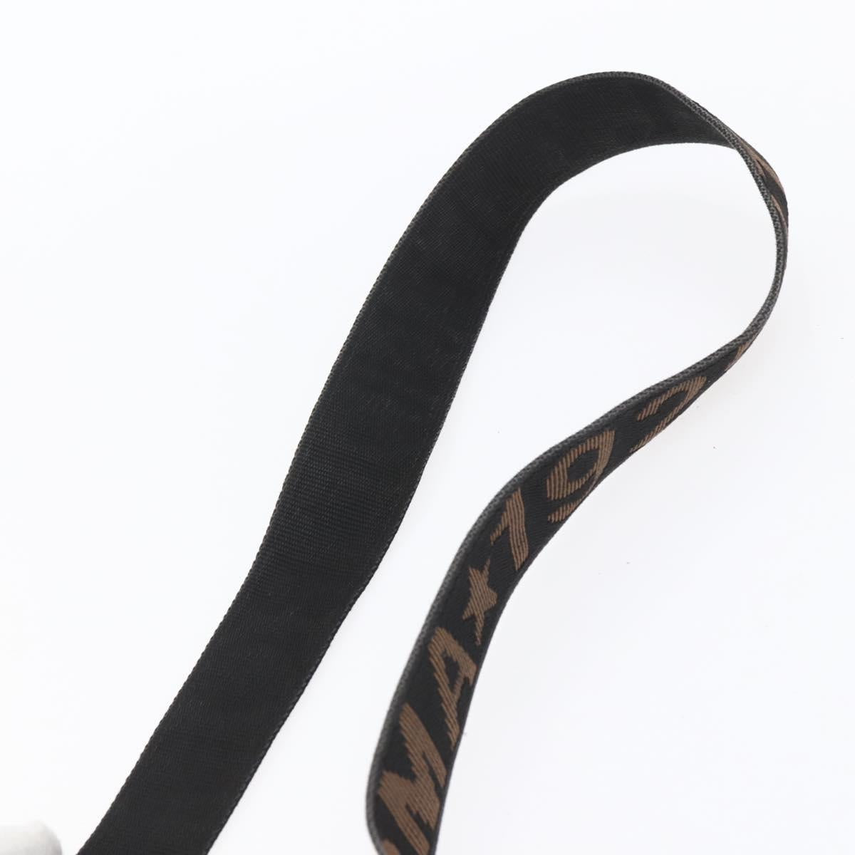 FENDI Shoulder Bag Nylon Black Gold Auth gh1158