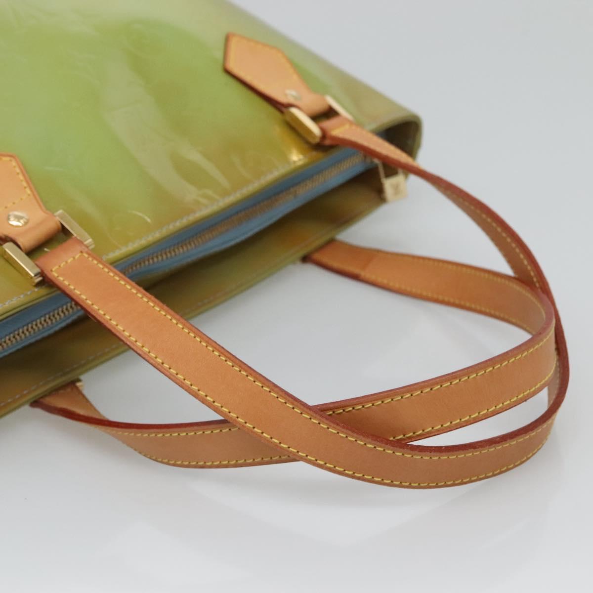 LOUIS VUITTON Monogram Vernis Houston Hand Bag Baby Blue M91005 LV Auth gh116