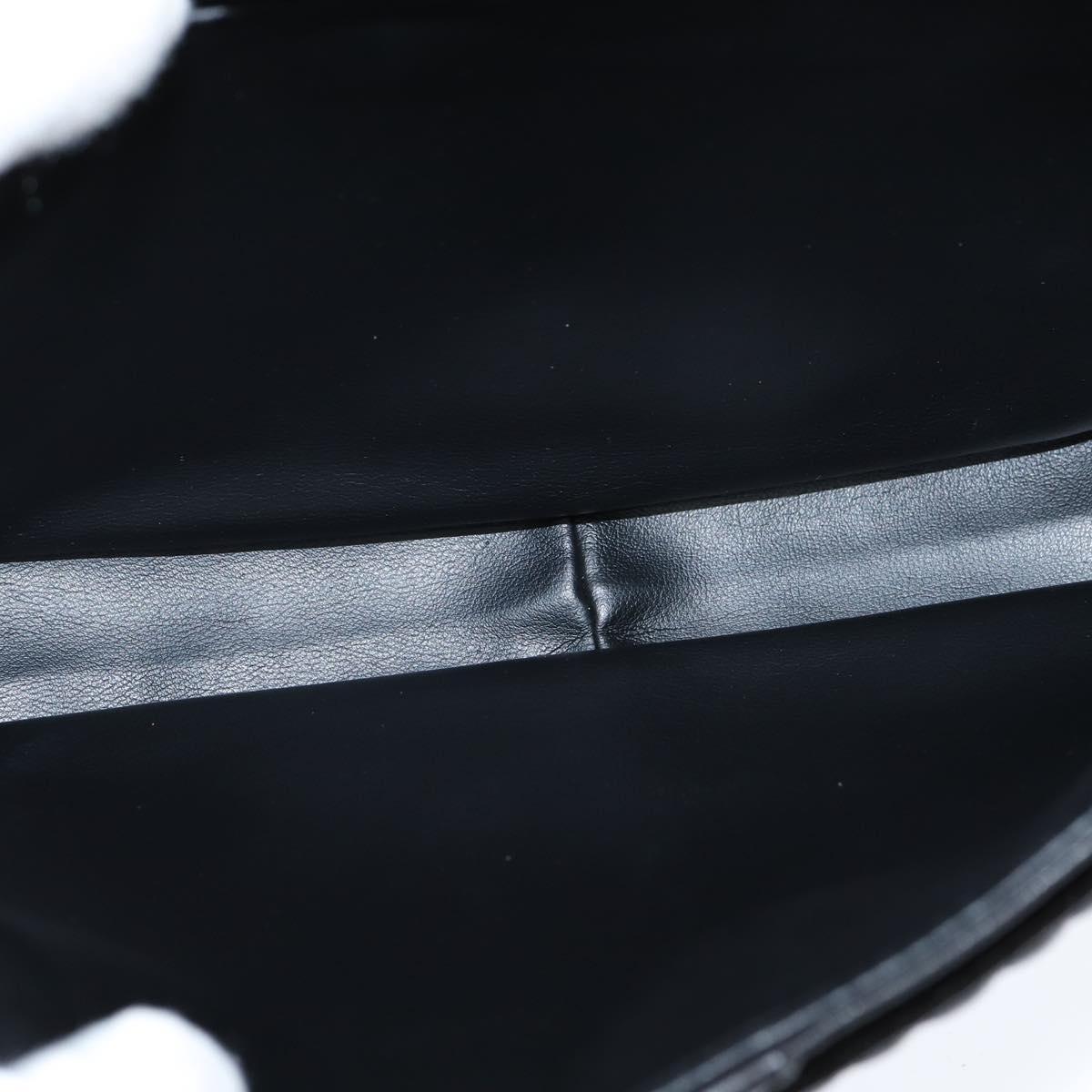 BALLY Quilted Chain Shoulder Bag Leather Black Gold Auth gh1162