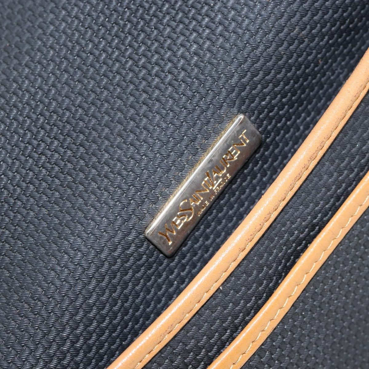 SAINT LAURENT Shoulder Bag Leather Black Gold Auth gh1165