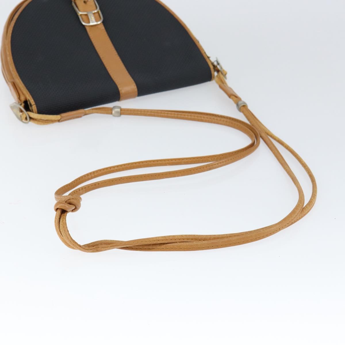 SAINT LAURENT Shoulder Bag Leather Black Gold Auth gh1165