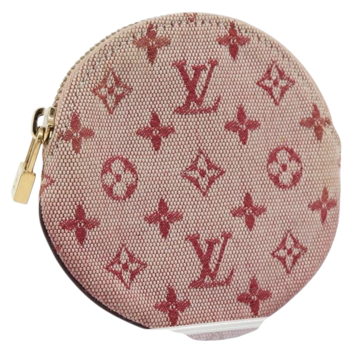 LOUIS VUITTON Monogram Mini Porte Monnaie Ron Coin Purse Red M92462 Auth gh1169