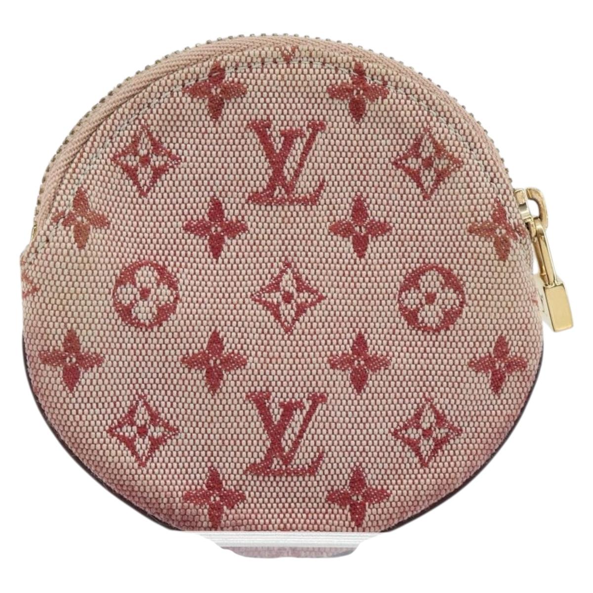 LOUIS VUITTON Monogram Mini Porte Monnaie Ron Coin Purse Red M92462 Auth gh1169